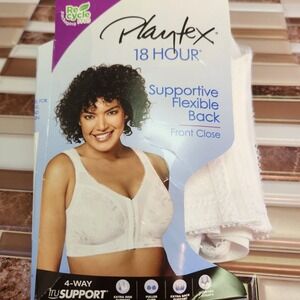 Playtex 18 Hour Wireless Bra 38C Front Closure Fuller Coverage Supportive Back